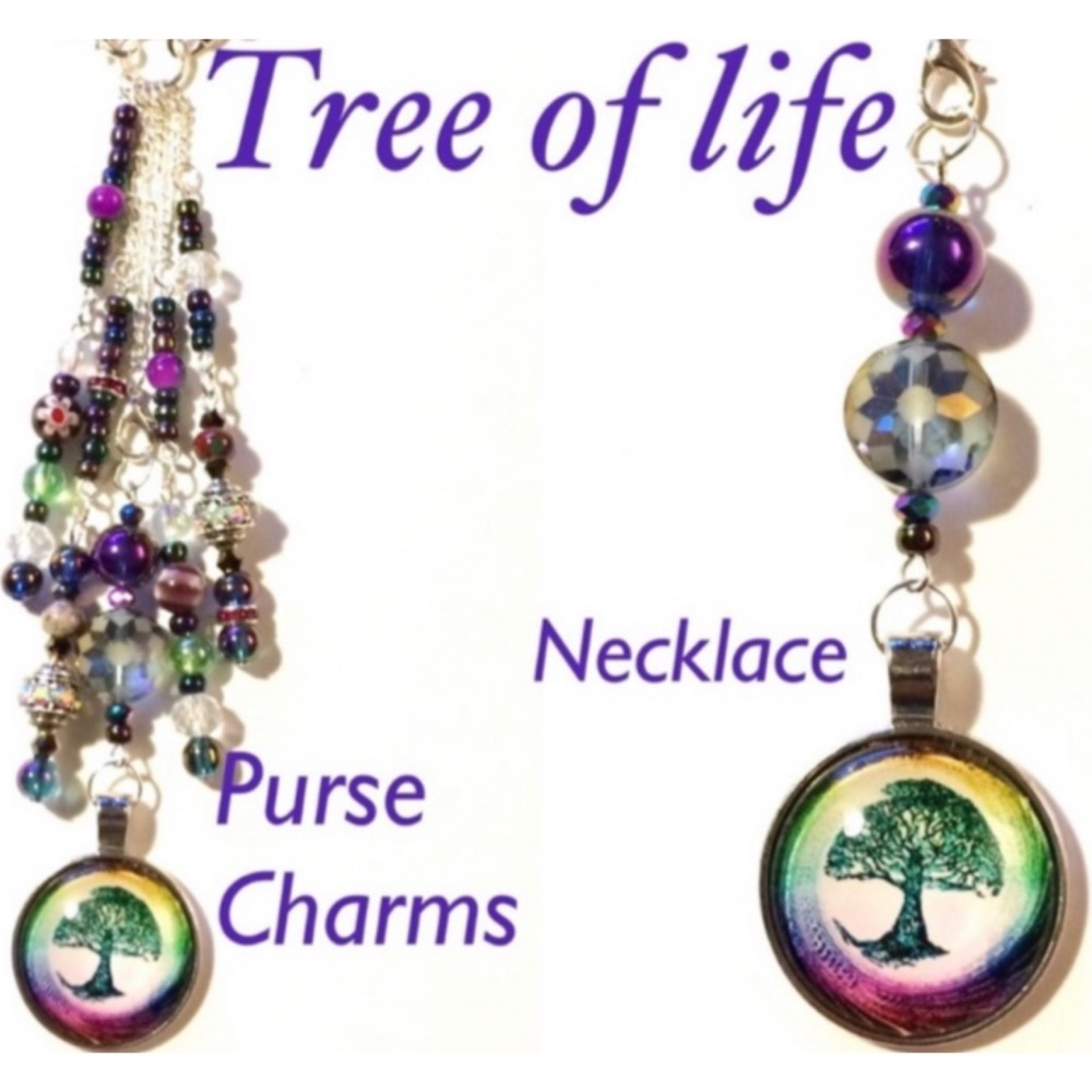 Tree Of Life Purse Charms Necklace - NEW